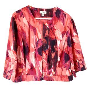 Cato Womans Jacket Size 18-20 (2X) 3/4 Sleeve Lined Hook Art to Wear Easy Care